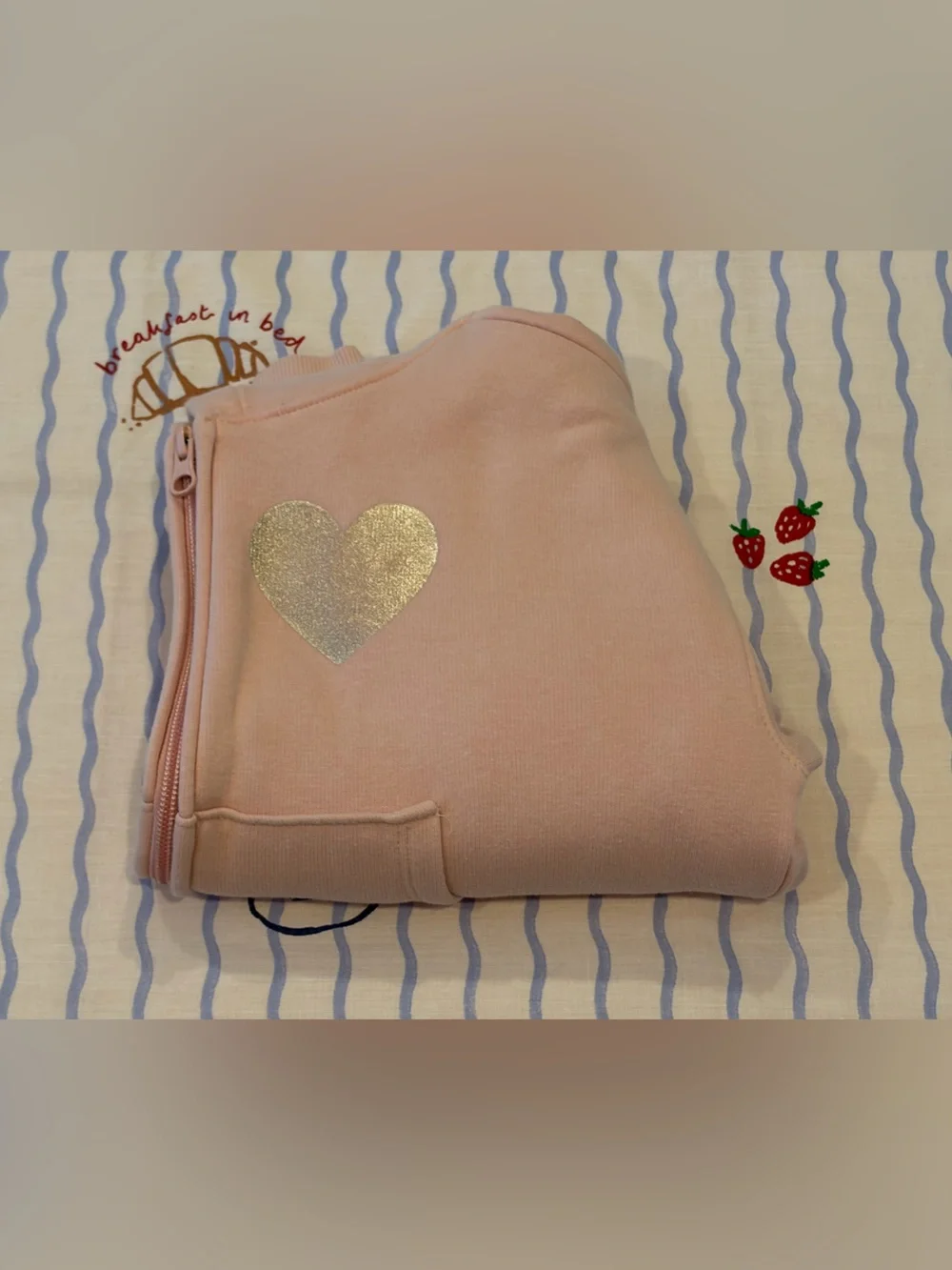 The Children’s Place Pink Zip Hoodie with Glitter Heart